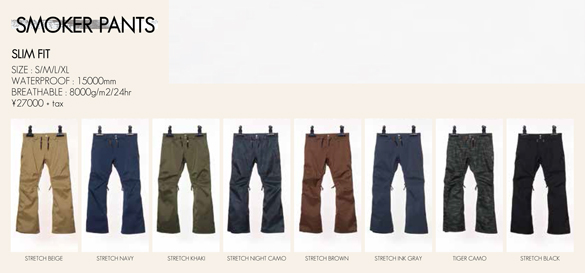 AA HARDWEAR(ﾀﾞﾌﾞﾙｴｰﾊｰﾄﾞｳｪｱ)・18-19モデル・SMOKER PANTS ≪商品一覧≫
