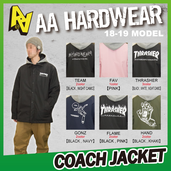AA HARDWEAR(ダブルエーハードウェア)・18-19モデル・COACH JACKET [全12 AA HARDWEAR(ダブルエーハードウェア)・18-19モデル・COACH JACKET [全12