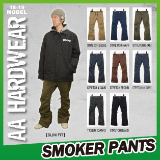 AA HARDWEAR(ﾀﾞﾌﾞﾙｴｰﾊｰﾄﾞｳｪｱ)・18-19モデル・SMOKER PANTS ≪商品一覧≫