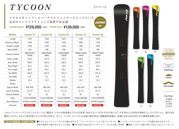18-19 GRAY(ｸﾞﾚｲ) / TYCOON [1]・スノーボード ≪商品一覧≫
