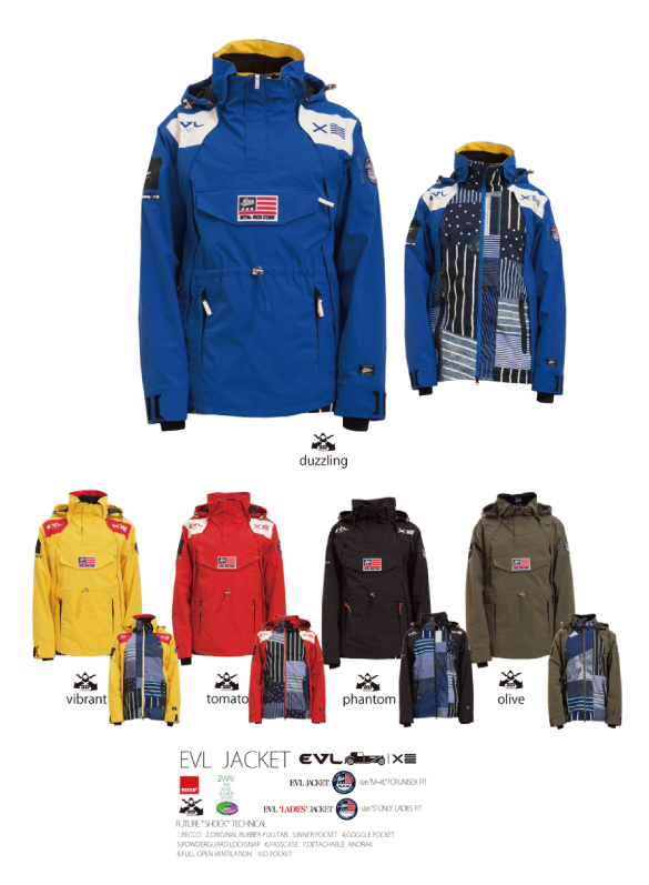 18-19 MTN.ROCK STAR(ﾏｳﾝﾃﾝﾛｯｸｽﾀｰ)・EVL JACKET [全5カラー] ≪商品一覧≫