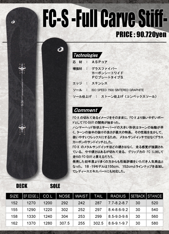 18-19 OGASAKA(オガサカ) / FC-S・スノーボード [152cm,155cm,158cm
