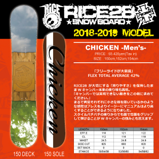 RICE28 CHICKEN サイズ152cm スノーボード