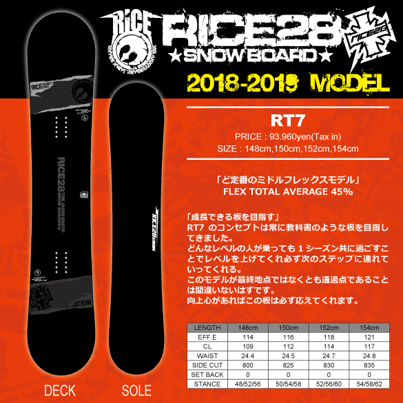 18-19 RICE28(ﾗｲｽﾄｩｴﾝﾃｨｰｴｲﾄ) / RT7・スノーボード [148cm,150cm,152cm