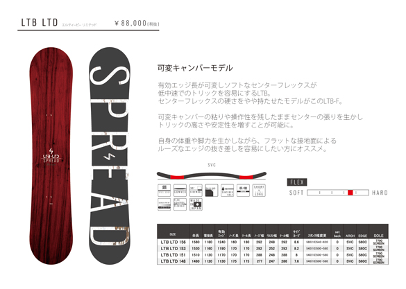 18-19 SPREAD(ｽﾌﾟﾚｯﾄﾞ)・LTB LTD [148cm,151cm,153cm,156cm] ≪商品 ...