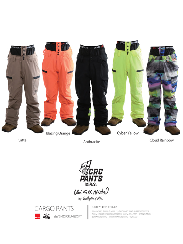 19-20 MTN.ROCK STAR(ﾏｳﾝﾃﾝﾛｯｸｽﾀｰ)・CARGO PANTS [Latte,Cyber  Yellow,Anthracite,Blazing Orange] ≪商品一覧≫