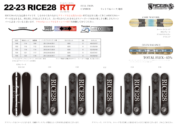 22-23 RICE28(ﾗｲｽﾄｩｴﾝﾃｨｰｴｲﾄ) / RT7 LTD [150cm 152cm] ≪商品一覧≫