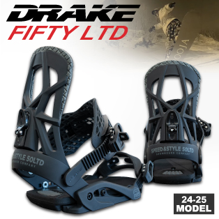 24-25 DRAKE(ドレイク)・FIFTY LTD(フィフティーリミテッド) BLACK/CHARCOAL ビンディング ≪商品一覧≫